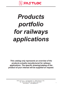 Catalogo componenti speciali per il settore ferroviario